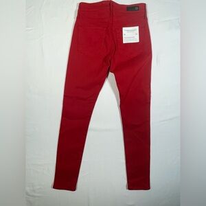 Red Jeans Adriano Goldschmied Farrah Skinny Ankle HighRise Rust Soft Stretch